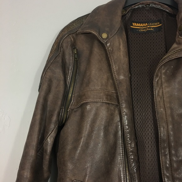 Vintage Yamaha Brown Leather Jacket - Picture 2 of 8